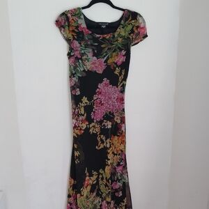 VTG 90s American Angel Womens Y2K Dark Floral Midi Dress Sz M Whimsigoth Fairy